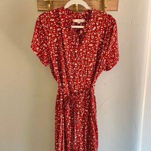 Red floral dress